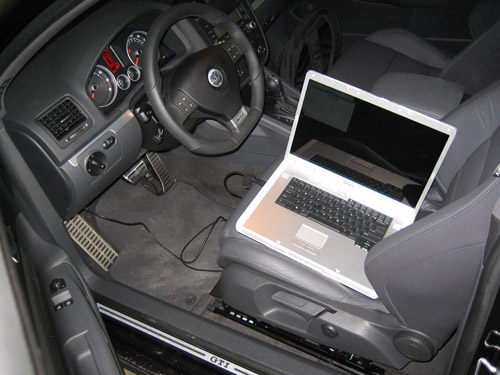 Laptop in car